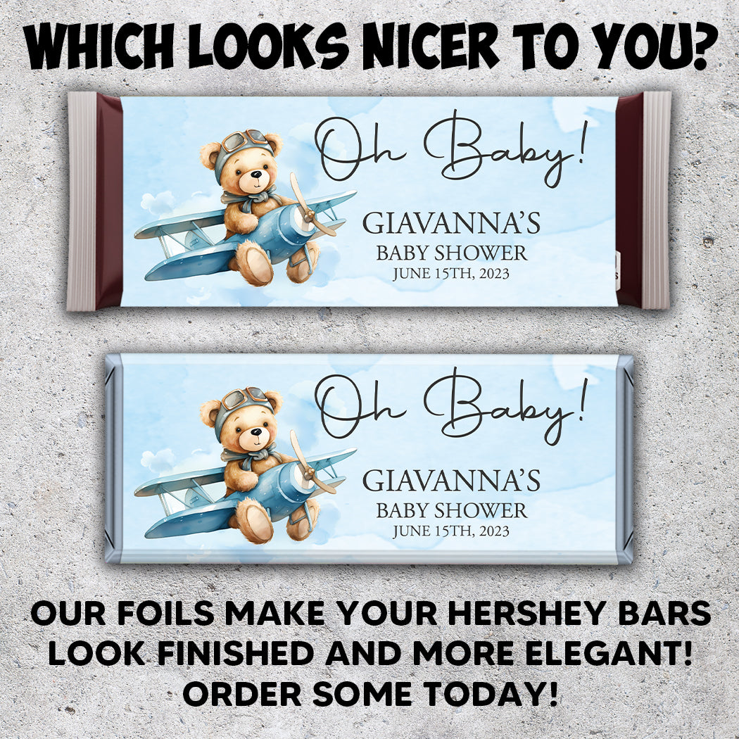 1,000 Baby Blue Candy Bar Foil Sheets With Paper Backing