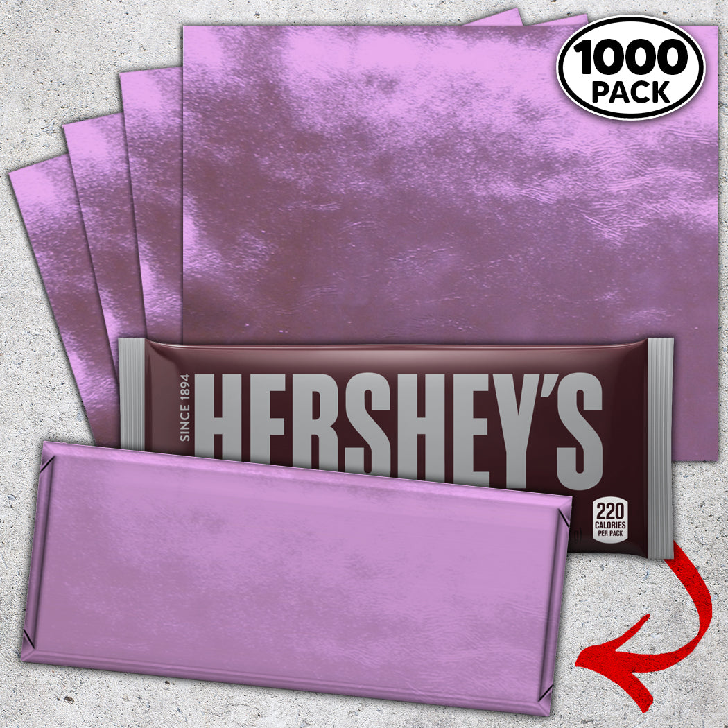 1,000 Lavender Candy Bar Foil Sheets With Paper Backing