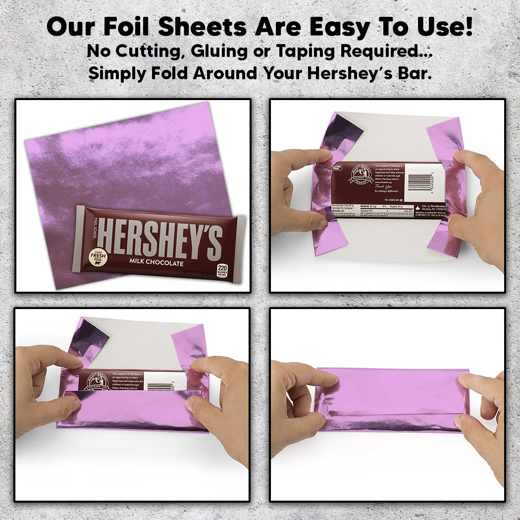 1,000 Lavender Candy Bar Foil Sheets With Paper Backing