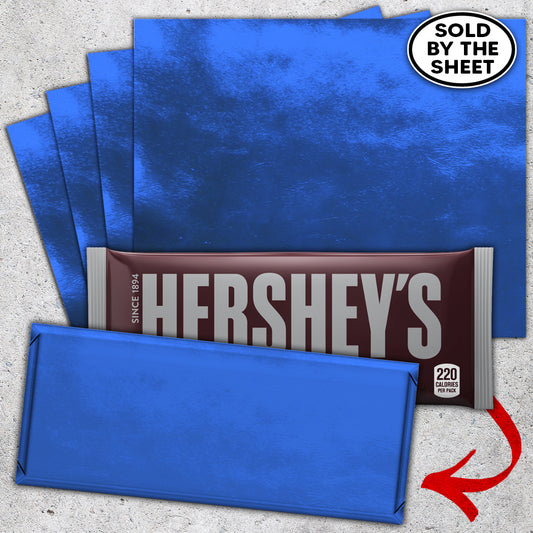 Medium Blue Candy Bar Foil Sheets With Paper Backing