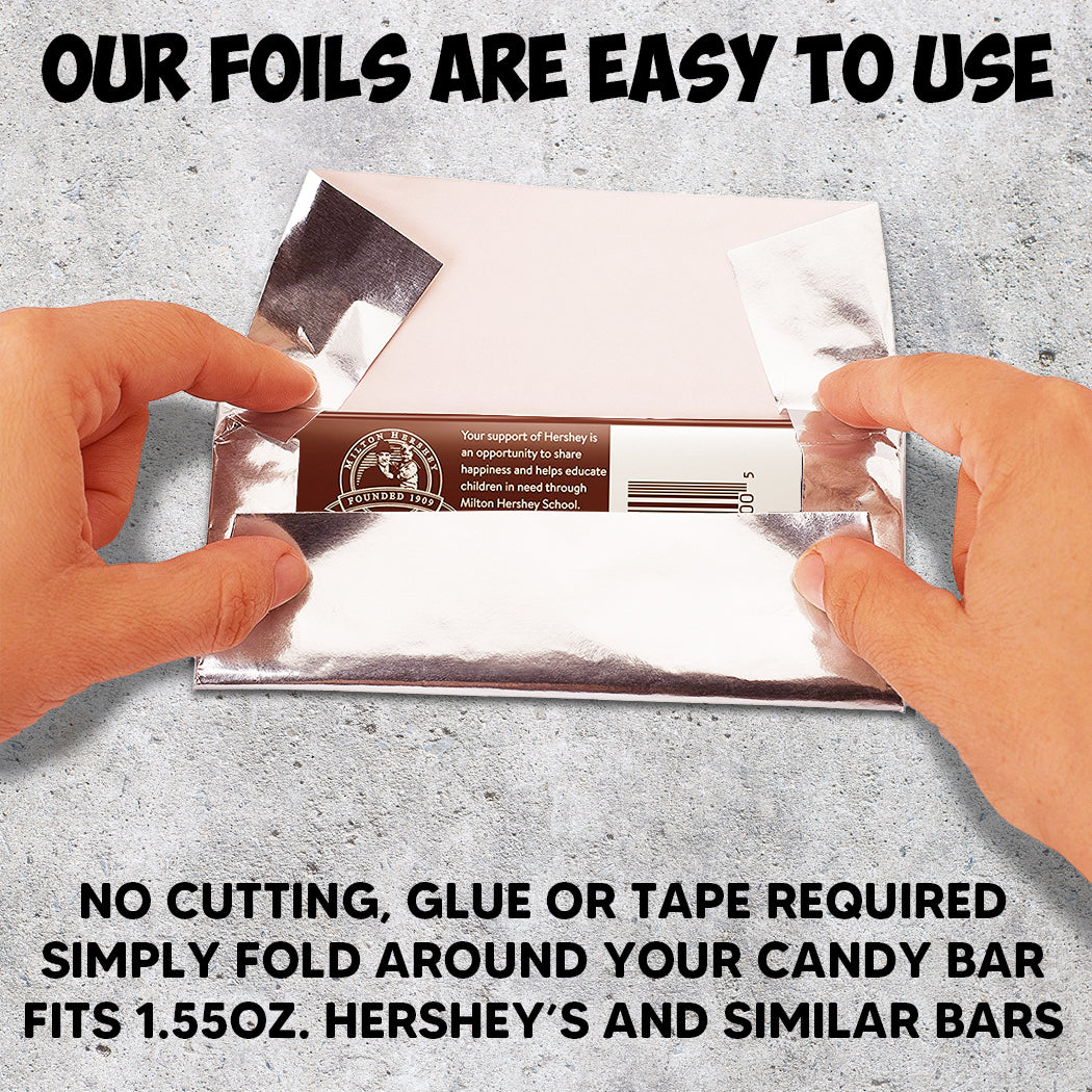 1,000 Silver Candy Bar Foil Sheets With Paper Backing