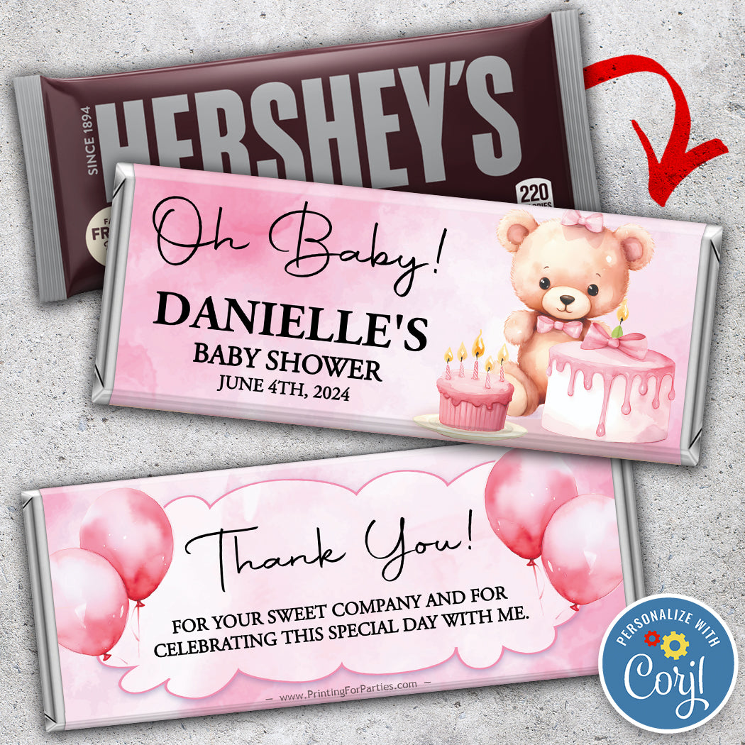 Personalized Baby Shower Chocolate Candy Bar Wrappers