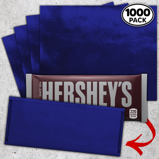 1,000 Dark Blue Candy Bar Foil Sheets With Paper Backing