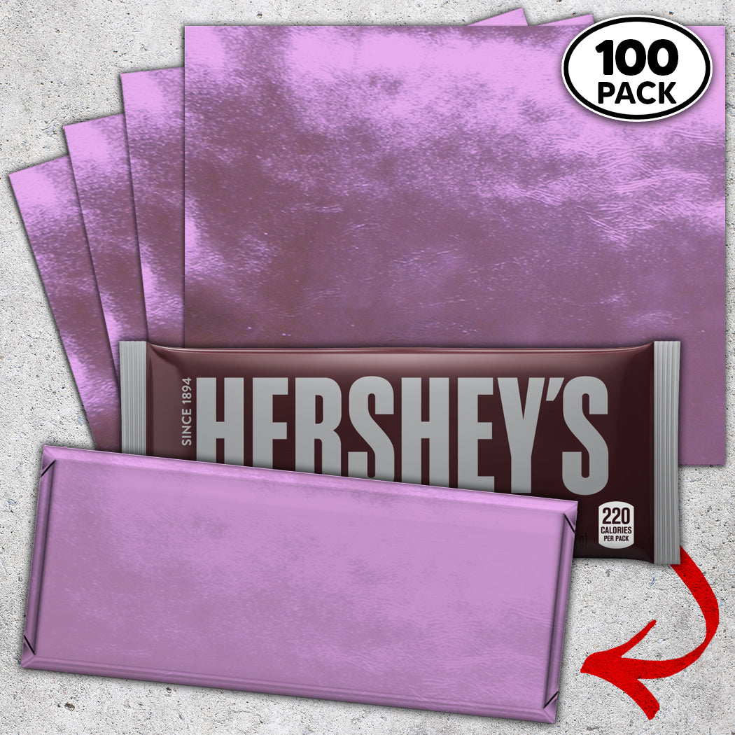 100 Lavender Candy Bar Foil Sheets With Paper Backing