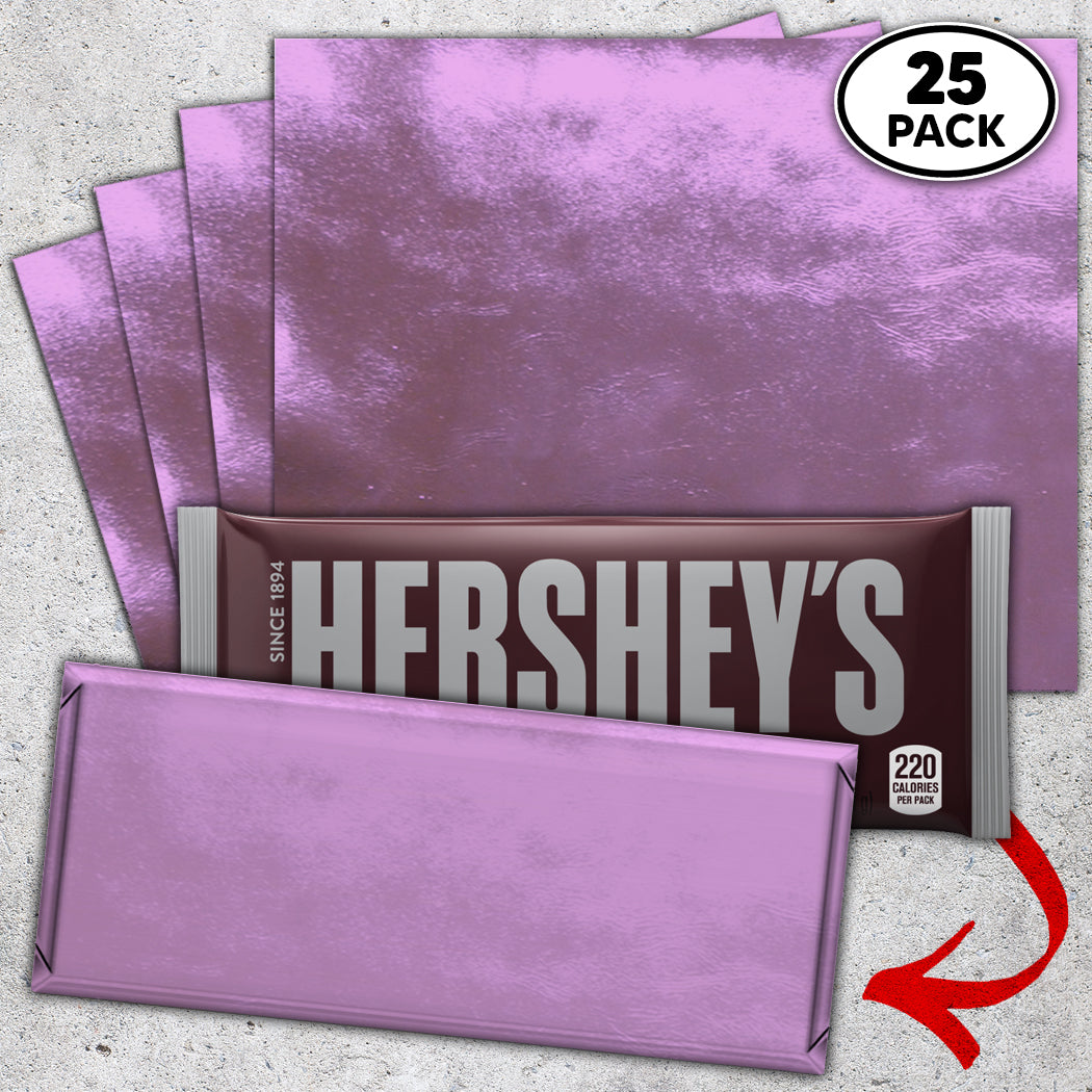 25 Lavender Candy Bar Foil Sheets With Paper Backing