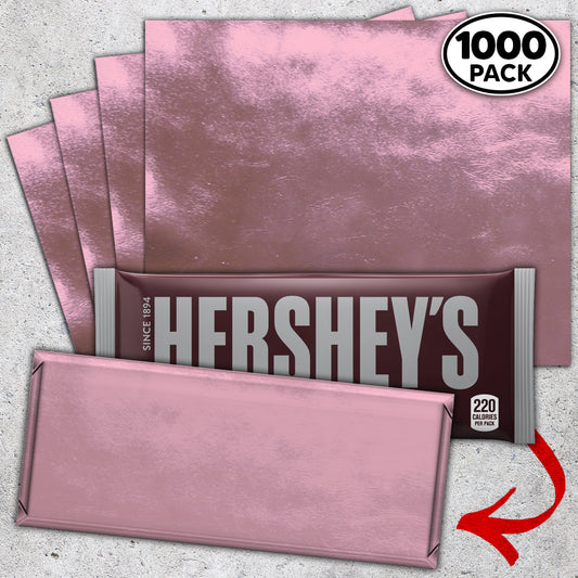 1,000 Baby Pink Candy Bar Foil Sheets With Paper Backing