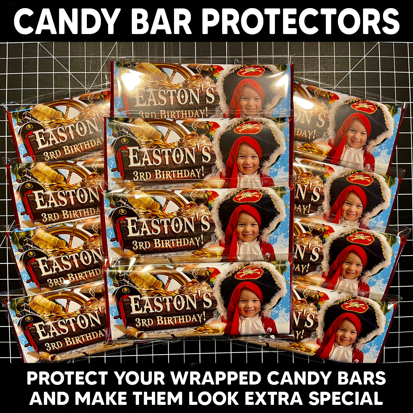 Candy Bar Plastic Protectors – Made specially for Hershey Milk Chocolate and similar sized chocolate bars.