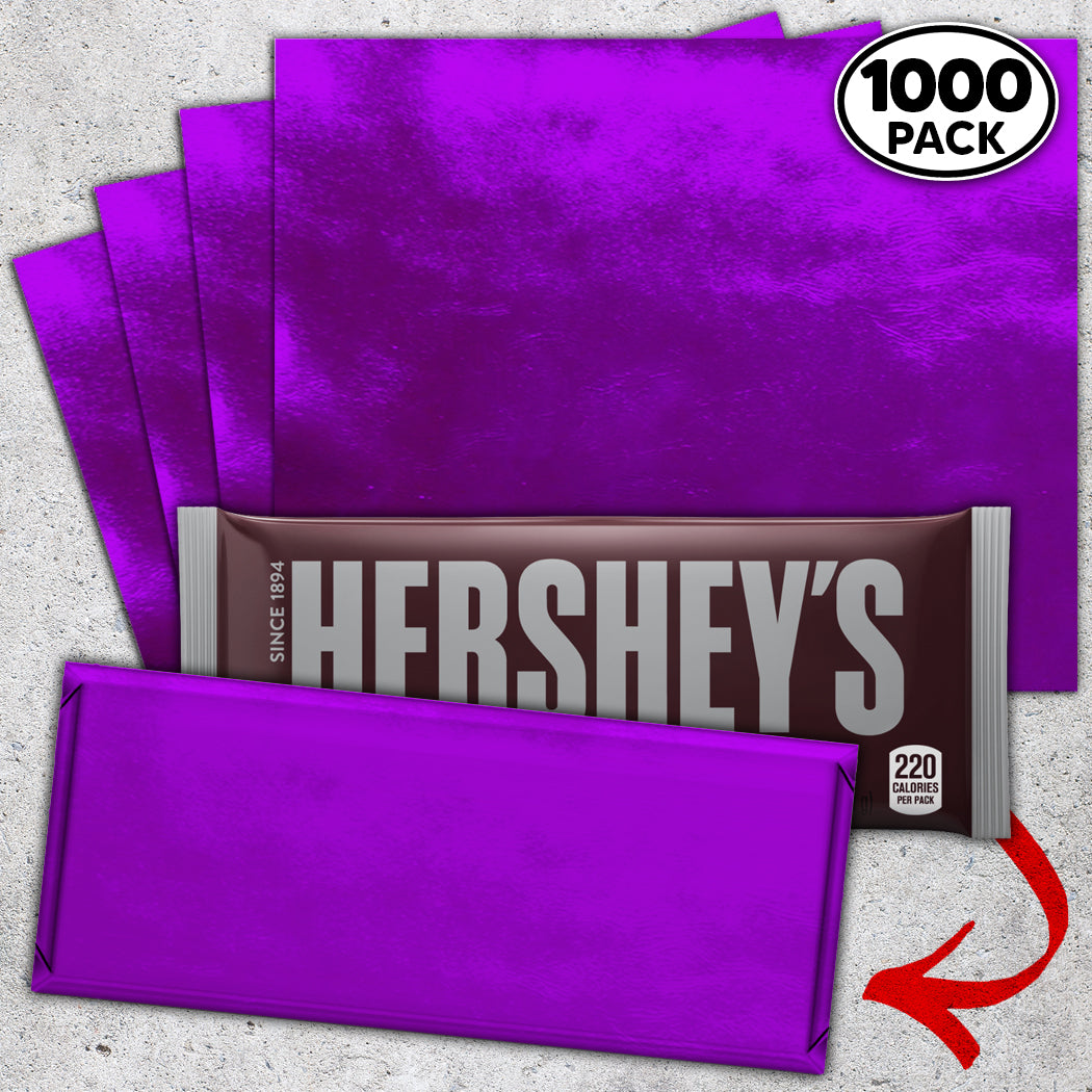 1,000 Purple Candy Bar Foil Sheets With Paper Backing